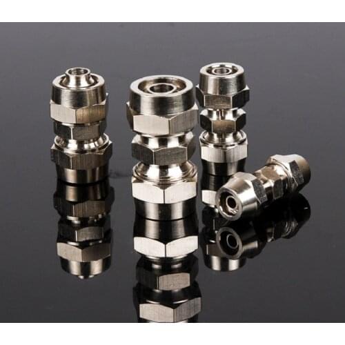 1pcs PU4 To 16mm Trachea Connector Direct Connector Copper Nickel Plated Quick Straight Through Pneumatic Element 6mm8mm10m 12mm