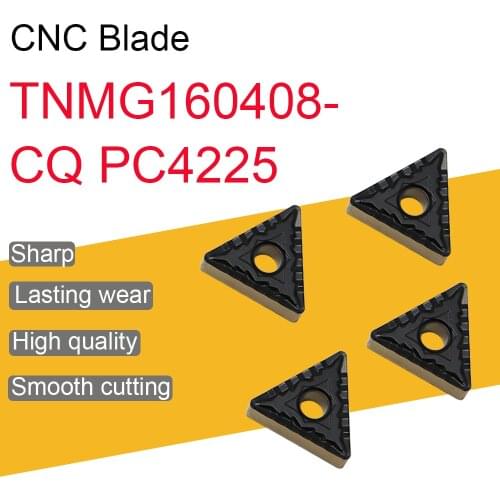 10PCS Carbide Inserts TNMG160408-CQ PC4225 High Quality External Turning Tool TNMG16 CNC Lathe Cutting For WTJNR Toolholder