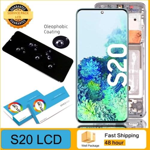 100% Original 6.2'' AMOLED LCD For SAMSUNG Galaxy S20 G980 G980F G980F/DS Display Touch Screen Digitizer Assembly Repair Parts