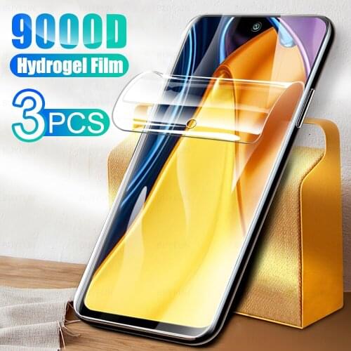 3PCS 9000D Hydrogel Film for Poco M3 Pro 5G Screen Protector for Xiaomi Poko Litte M 3 M3Pro 5G 2021 M2103K19PG 6.5'' Not Glass