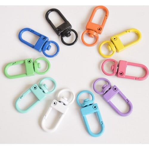 30pcs 3-3.5mm Metal Paint Colorful Keychain Accessories, Pet Dog Key Ring, Luggage Pendant Decoration