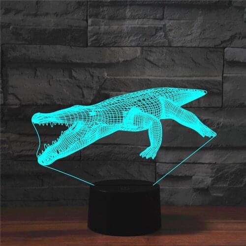 7 Colors Crocodile 3D Night Light Animal USB LED Table Lamp For Home Bedroom Beside Decor Lamp Best Gift for Children