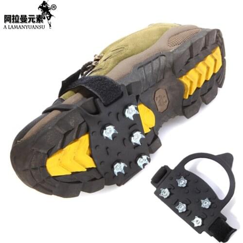 Freeshipping Snow Ice Climbing Anti Slip Spikes Grips Crampon Cleats 5-Stud Shoes Cover 5 teeth Five nail crampons 1pair