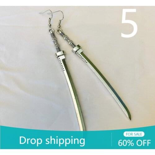 Goth Big Knife Earrings Silver Color Classic All Kinds of Sword Fashion Punk Statement Jewellery Novel Women Men Gift Gothic
