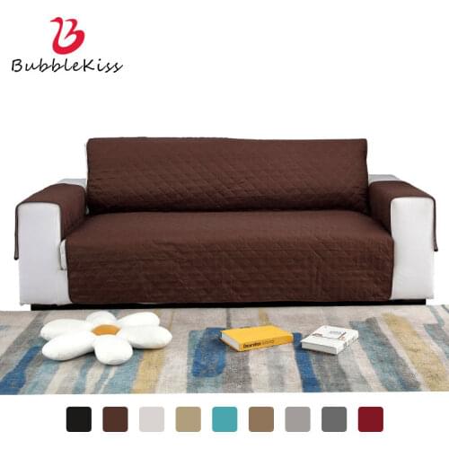 Bubble Kiss Solid Sofa Covers For Couch Recliner Armchair Non-Slip Protect Sofa Furniture Dust-Proof Slipcovers 1/2/3 Seater