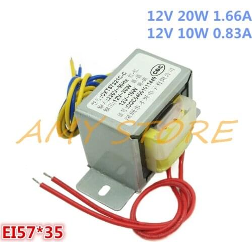 EI57*35 30W In 220V 50Hz Ferrite Core Out AC 12V 20W 12V 10W Independent Double Winding Output Electric Single Power Transformer