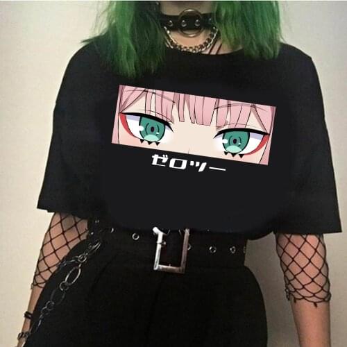 Draling in the Fanxx Zero Two Fashion Unisex T-shirts Harajuku Tee Round Neck Short Sleeve Streetwear Summer Tops