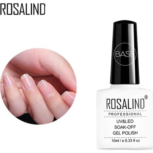 ROSALIND 10ml Base Coat Nail Foundation Primer for Nail Art UV Manicure Gel Varnish Semi Permanent Soak Off Nail Gel Polish