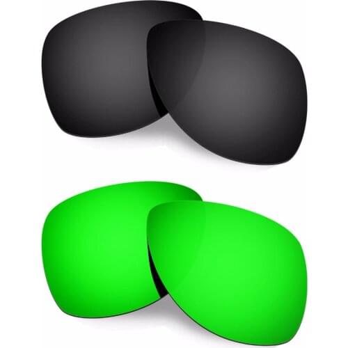 HKUCO For Oakley Dispatch 2 Sunglasses Polarized Replacement Lenses Black/Green2 Pairs