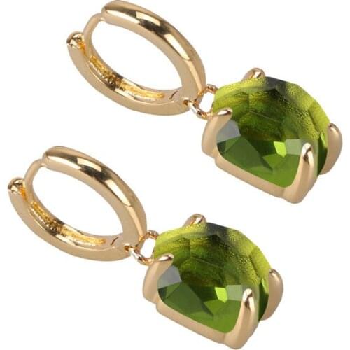 Kayfany 2021 Fantastic Gorgeous Irregular Geometric Interface Colorful Crystal Gold Color Earrings Beautiful Holiday Gift