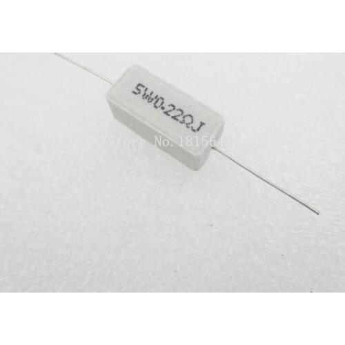10PCS/LOT Ceramic Cement Resistor 5W 0.22 ohm 0.22R Resistance 5% Error Cement resistance