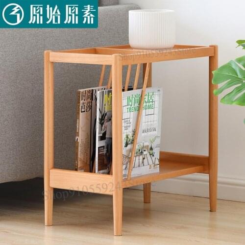 Nordic Coffee Table Modern Minimalist Creative Living Room Solid Wood Side Table Small Apartment Sofa Side Table D7186