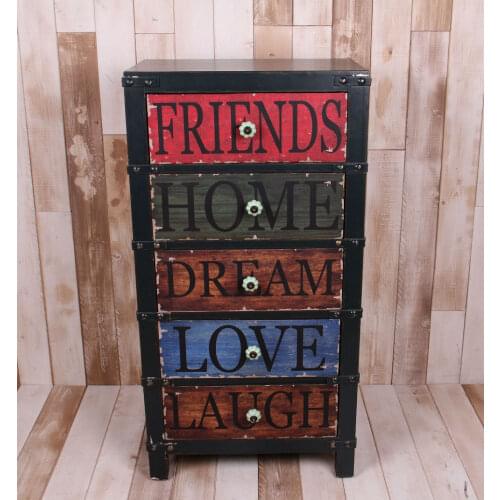 Inter American country to do the old industrial loft style Drawers bedside phone storage showcase model clothing store