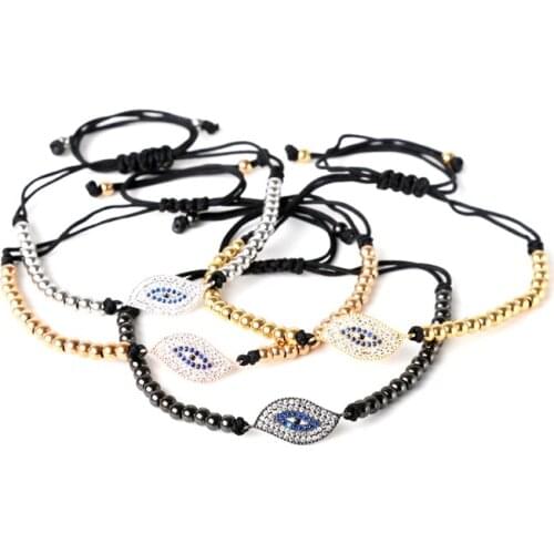Fashion Anil Arjandas Fashion Luxury Gold Beads Macrame CZ Eye Bracelet Men & Women Charm Braiding Bracelet for gift