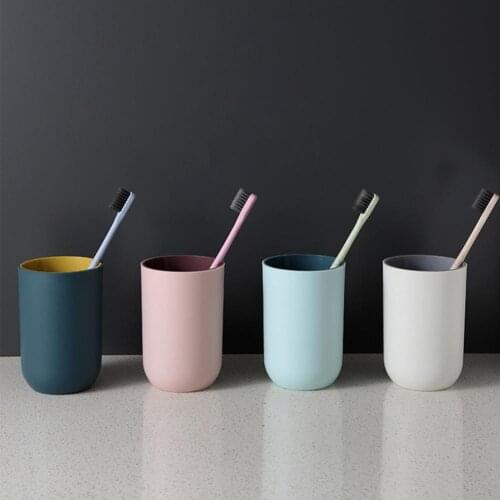 Washing Cup Double-layer Creative Large Capacity Simple Durable Water Tumbler Set Eco-Friendly Drinking Cup for Bathrooms