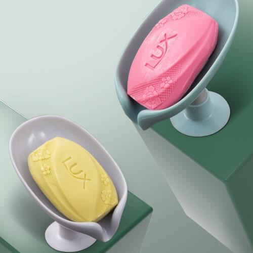Leaf Shape Soap Box Drain Soap Dish Box Bathroom Shower Soap Holder sponge Storage Plate Tray Bathroom Supplies Bathroom Gadg