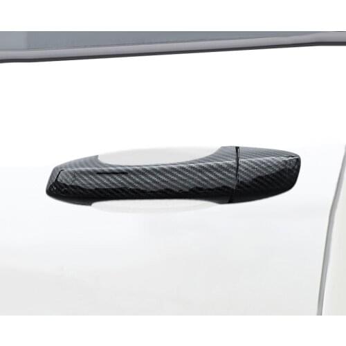 Carbon fiber car door handle trims for volkswagen vw t roc t-roc 2017 2018 2019 2020 2021 rs accessories exterior auto styling