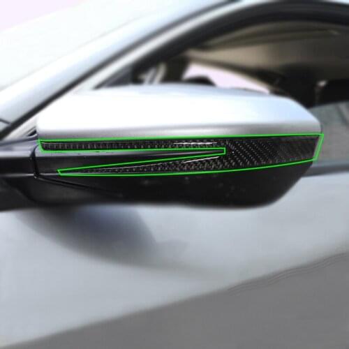 Carbon Fiber Car Exterior Rear View Rearview Mirror Cover Strips Sticker Trim For Honda Civic 10th Gen 2016 2017 2018 2019