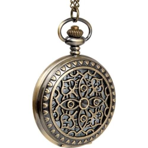 Wholesale 10 PCS/lot beautiful flowers Hollow out Fashion quartz Modern clock Necklace pocket watches gift