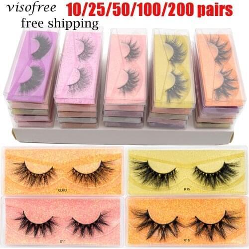 Wholesale Eyelashes 10/25/50/100 pcs 3D Mink Lashes Natural Mink Eyelashes Wholesale False Eyelashes Makeup False Lashes In Bulk