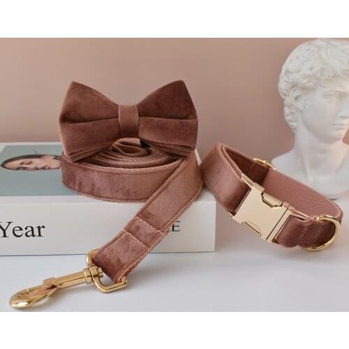 Collar Personalized Velvet Quality Fabric For Small, Medium Large Dog Custom Metal Parts Pets Dogs Accessories Dog Suppliy