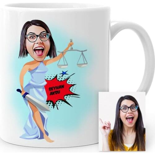 Personalized Attorney Cartoon White Mug Cup-1