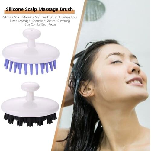 Silicone Hair Wash Brush Dry Wet Body Shower Massager Comb Acupoint Head Meridian Relaxing Massager Washing Hair tool