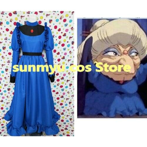 Sen to Chihiro no Kamikakushi Yubaba Blue Dress Cosplay Costume,Size customizable,Halloween