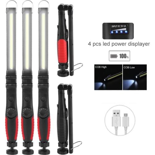 Folding 30W COB LED Emergency Flashlight Smart 3000mAh USB Rechargeable Work Light 180° Inspection Lamp 5Modes Camping Lantern