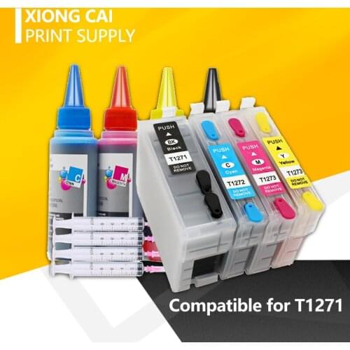 T1271 127 XL Refillable ink cartridge for EPSON Workforce 60 545 645 840 845 WF-3520 3530 3540 7010 7510 7520 printers