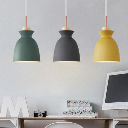 Vintage LED Wood pendant light Art dining room modern hang lamp E27 nordic pendant lights living room restaurants bar droplight