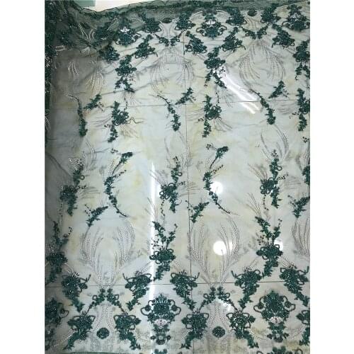 High-quality exquisite hand-made flower bead embroidery, French tulle lace, suitable for ladies' fashionable party dresses