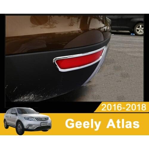 Car Rear Fog Reflex Light Lamp Covers Bumper Trim Frame Decorate For Geely Atlas Boyue Emgrand NL-3 Proton X70 2017 2018 2019