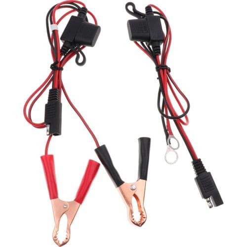 1 Pair Alligator Clips & Ring Terminal Harness to 2-Pin Quick Disconnect Plugs