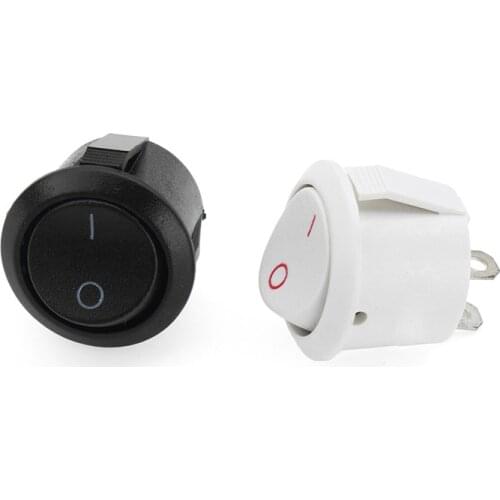 1Pc ON/OFF 14mm 2 Pins Diameter Small Round Boat Rocker Switches Black White Rocker Switch Best Quality