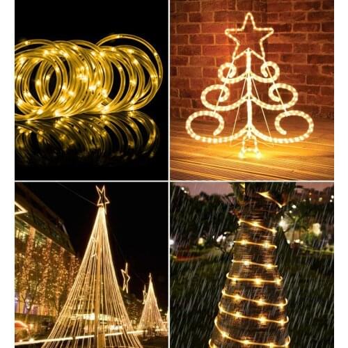 12M LED Solar Garden Lights Rope String Lights Outdoor Solar Powered Strip Christmas Fairy Light Party Decoration Lamp Waterproo