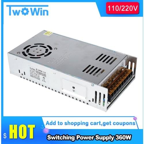 12v 30a 110/220V Dc Universal Regulated Switching Power Supply 360W for LED Strip Light CCTV Radio Computer Project