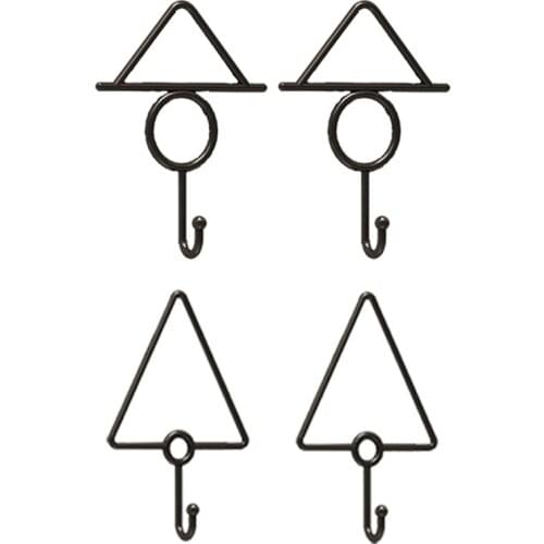 2 Styles Black Iron Hooks Coat Hook Single Towel Clothes Hooks Set for Bathroom Kitchen Garage with Mounting Screws