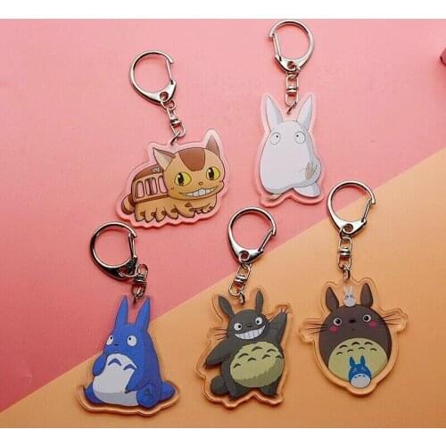 2021 Trend Anime MY NEIGHBOUR TOTORO Keychains Accessories Acrylic Cute Cartoon Key Rings Bag Pendant Gifts Collection Props