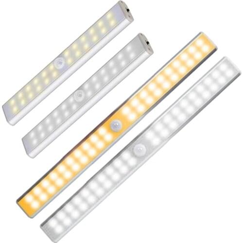 24LED/40LED White/Warm White USB Rechargeable Infrared Sensor Night Lamp 667A