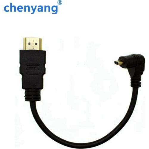 30cm Micro HDMI- compatible Cable Up&Down Angled 90 Degree Micro HDMI to HDMI Cable for Digital camera and phones tablets