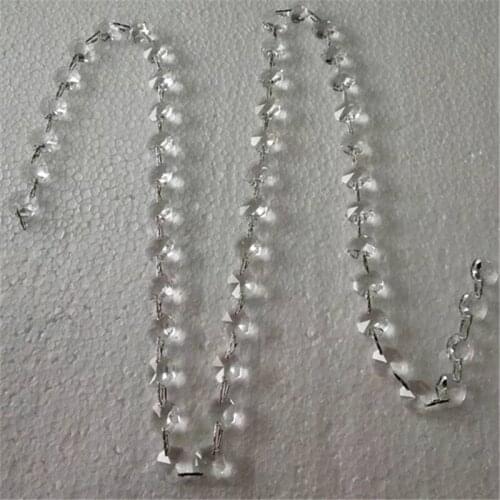 500meters/Lot 14mm Octagon Bead Chain With Square Buckles Crystal Glass Garland Strand For Wedding Christmas Decoration Chains