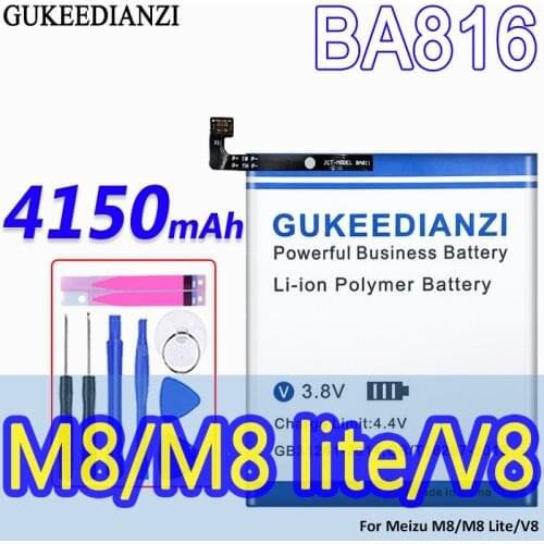 GUKEEDIANZI BA816 4150mAh High Capacity Battery For Meizu M8 Lite/V8/M816H/M816Q