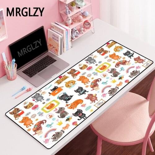 MRGLZY Kitten Pattern Large Gamer Multi-size Cute Mouse Pad XXL Long MousePad Carpet Laptop Gaming Accessories DeskMat for Csgo