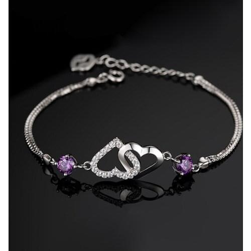 Heart Shape Bracelet Women Jewelry Accessories Fashion Handwrist Jewelry 2019 Alloy Bracelet with Rhinestone pulseras mujer 2019