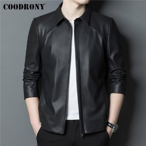 COODRONY Brand Autumn Winter New Arrival Mens Jacket Soft Warm Genuine Leather Jackets Fashion Sheepskin Zipper Coat Men C8083