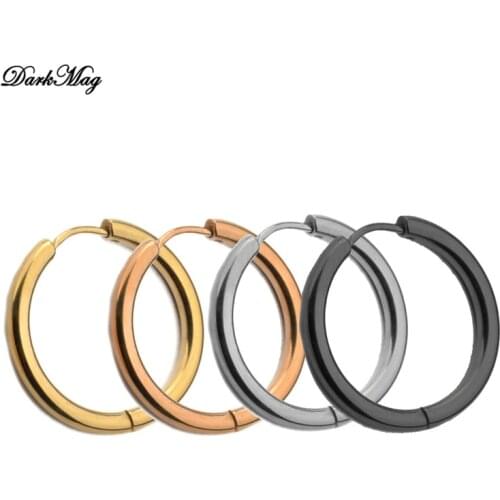 DarkMag Hoop Earrings Women Gold /Rose Gold/Black Color Round Circle Earring Ear Ring Clip Earrings aretes Mujer aros