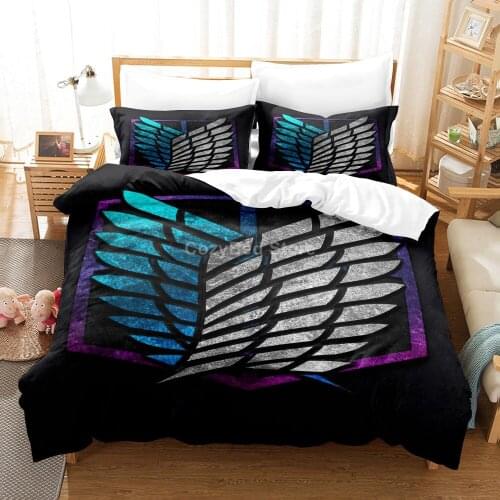 Attack On Titan Bedding Set Anime Modern 3d Duvet Cover Sets Comforter Bed Linen Twin Queen King Single Size Boy Girl Cartoon