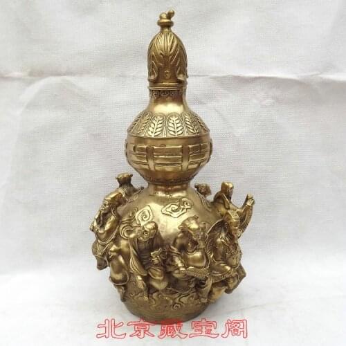 The copper ornaments large copper gourd gourd eight town house defends illnesses copper hyacinth Home Furnishing feng shui ornam