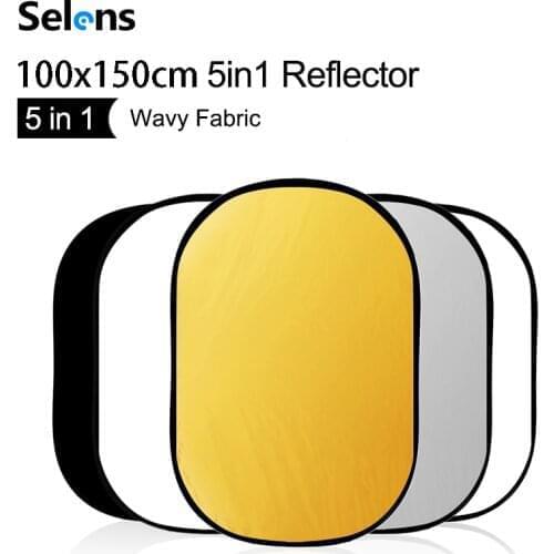 Selens Reflector Portable Photography Studio Photo Collapsible Light Reflector for Outdoor Studio Reflector 100*150CM 5 in 1